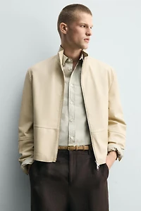 LEATHER ZIP-UP JACKET