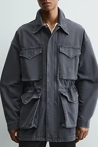 WASHED COTTON TEXTURED PARKA
