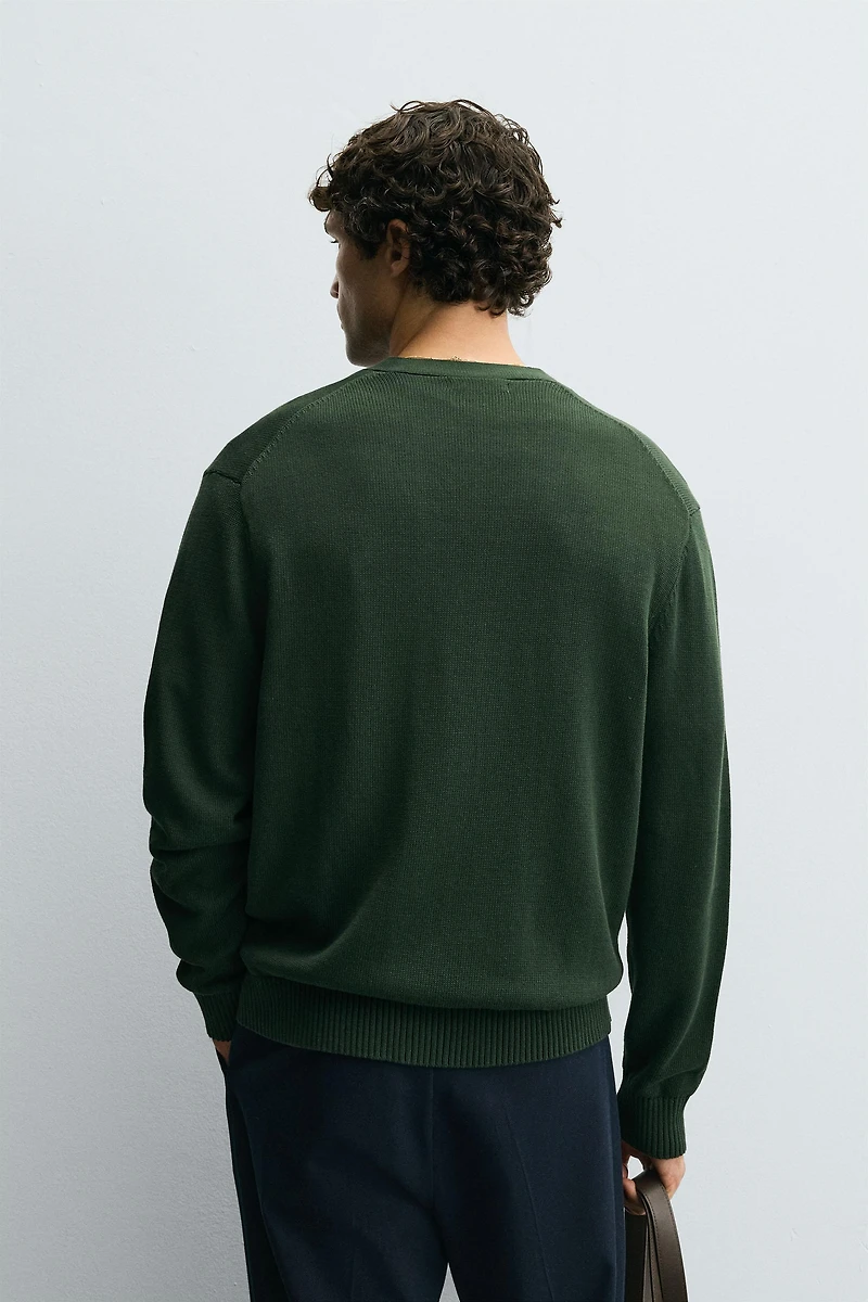 CARDIGAN REGULAR FIT EN COTON