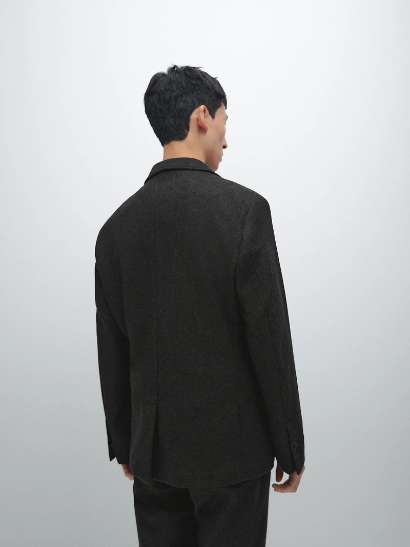 Wool blend suit blazer