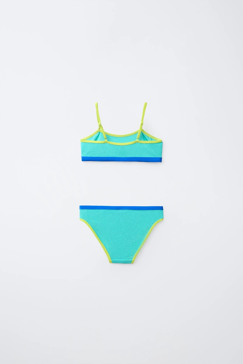 6-14 YEARS/ CONTRAST PIPING BIKINI