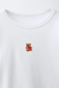 T-SHIRT À RAYURES ET MOTIF ANIMAL BRODÉ