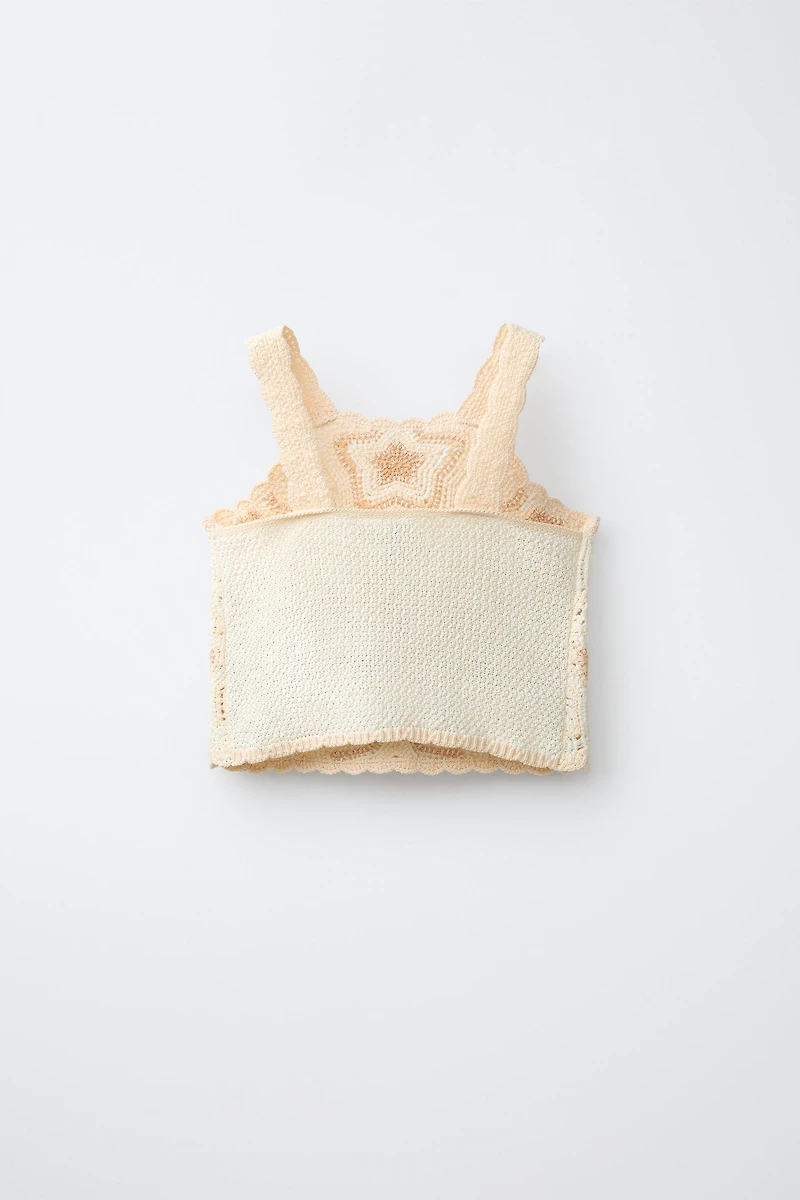 STAR CROCHET KNIT TOP