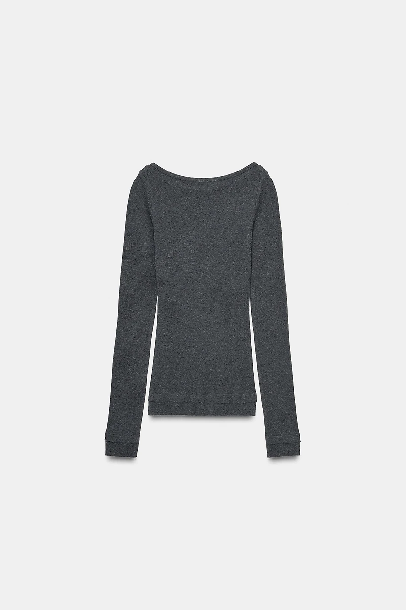 RIBBED BOATNECK T-SHIRT