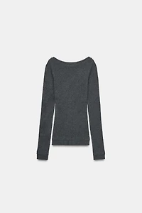 RIBBED BOATNECK T-SHIRT