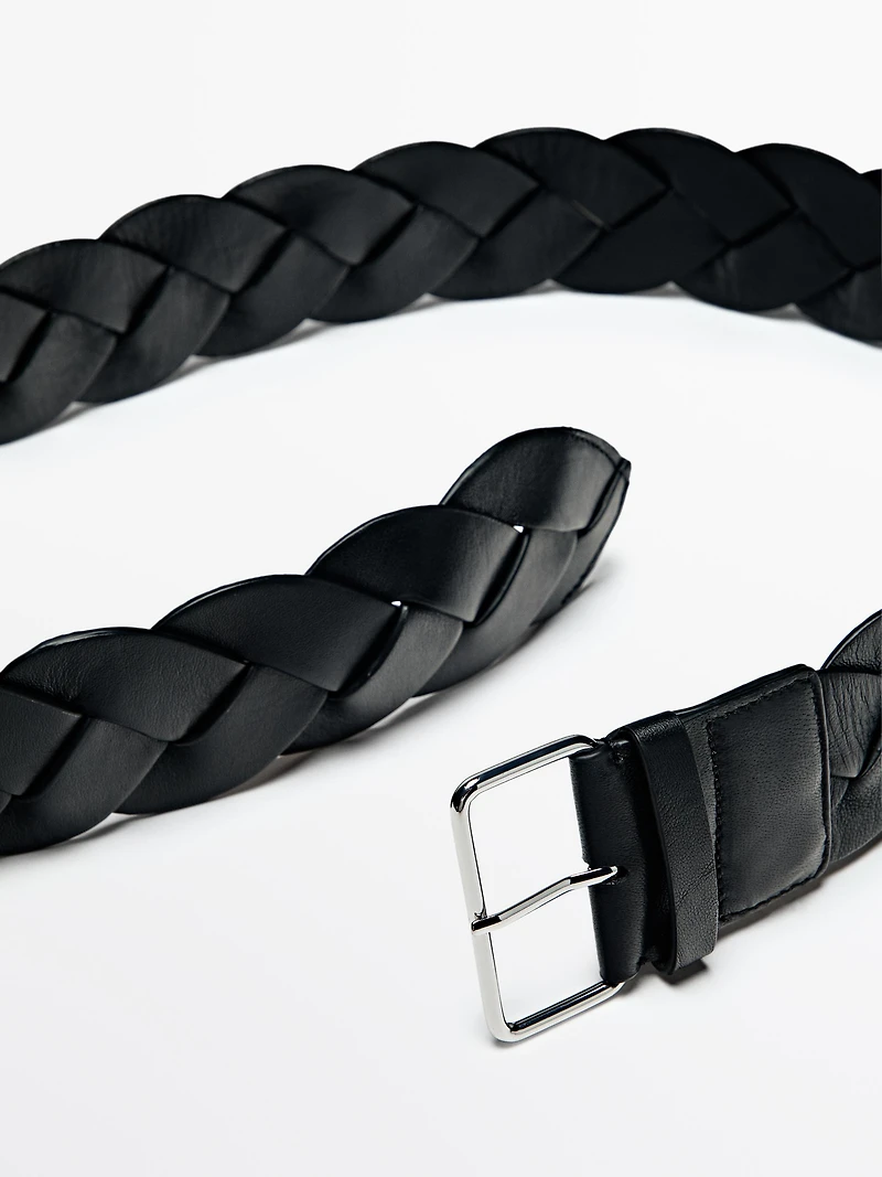 Braided nappa leather belt