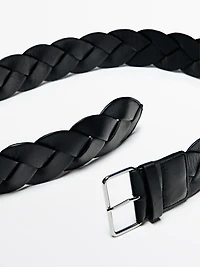 Braided nappa leather belt