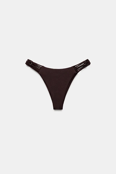 RUCHED CROCHET BIKINI BOTTOMS