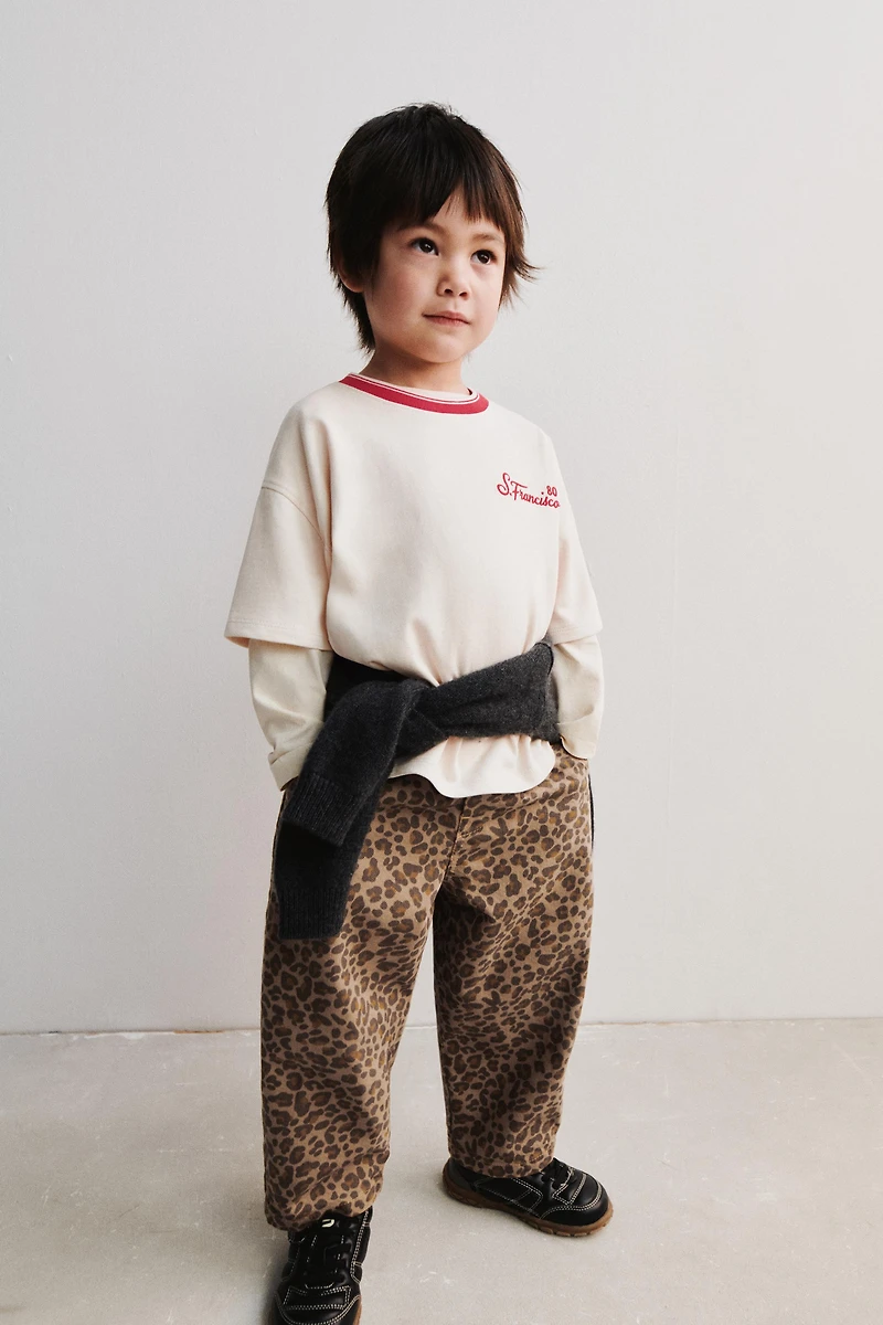 ANIMAL PRINT BAGGY PANTS