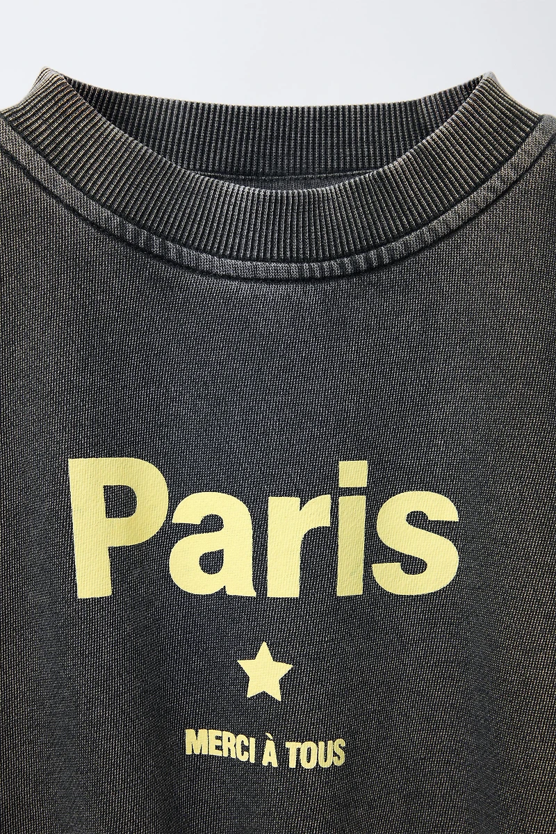 TEXT SWEATSHIRT AND BERMUDA SET
