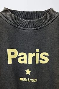 TEXT SWEATSHIRT AND BERMUDA SET