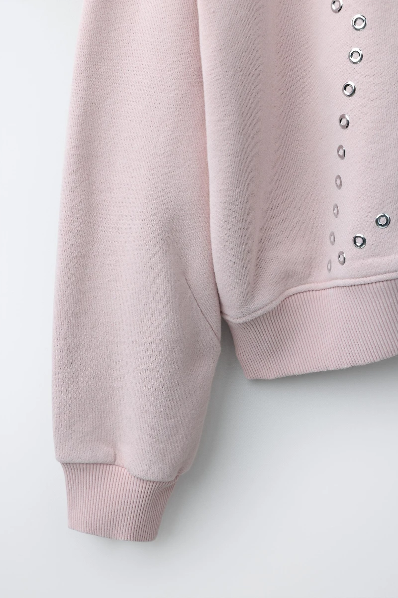 STAR STUD ZIP SWEATSHIRT