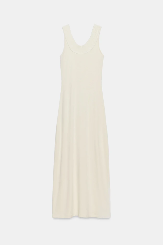 zara white ribbed dress NWT Zara Size L White Ribbed Dress 3253/330