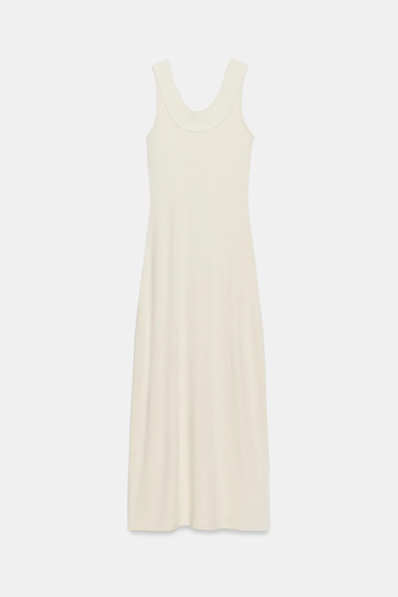 RIB HALTER NECK DRESS