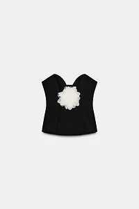 CONTRAST FLORAL BANDEAU TOP