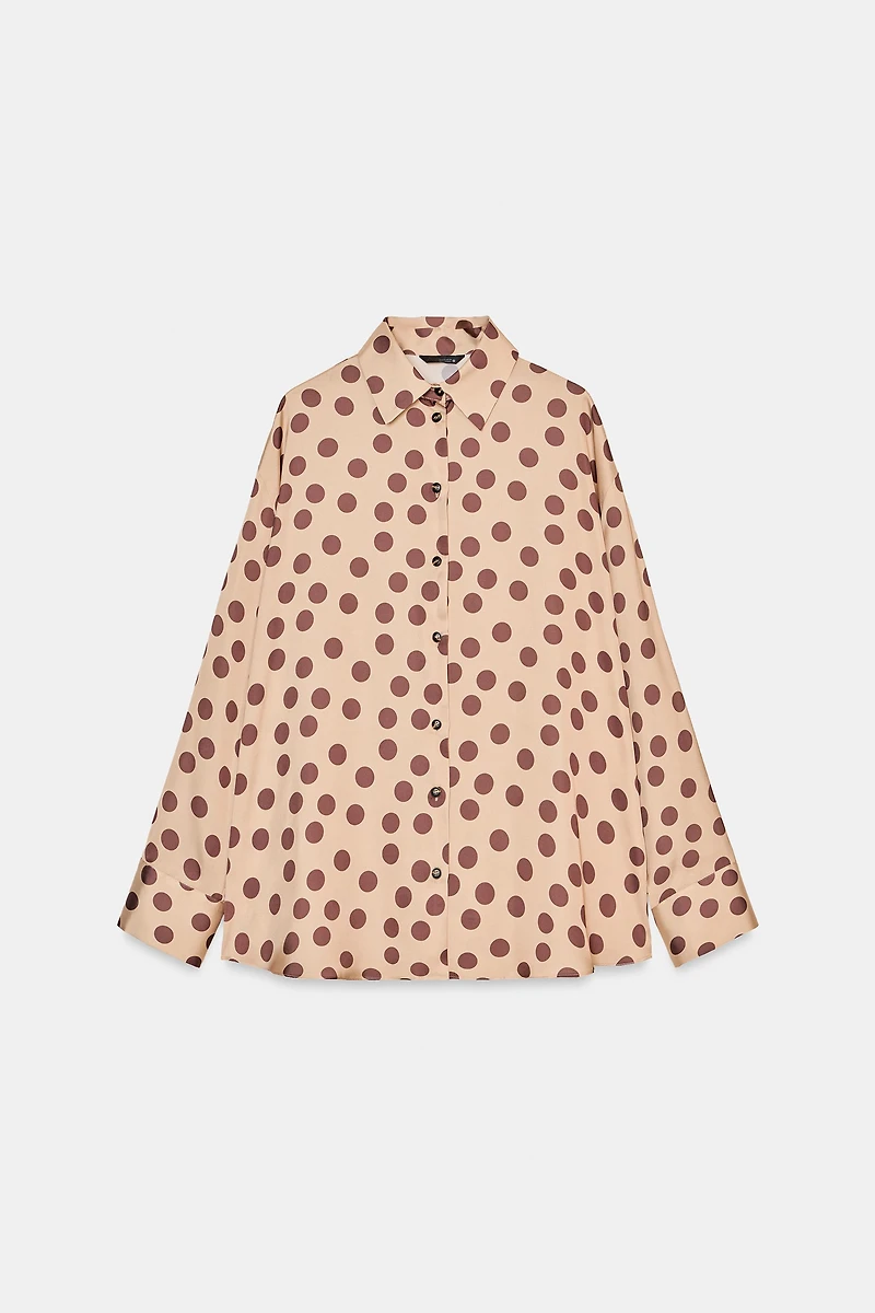 POLKA DOT SATIN EFFECT SHIRT