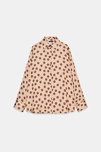POLKA DOT SATIN EFFECT SHIRT