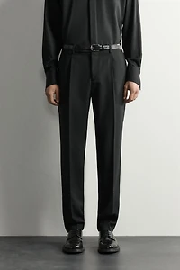 REGULAR FIT PLEATED TUXEDO PANTS