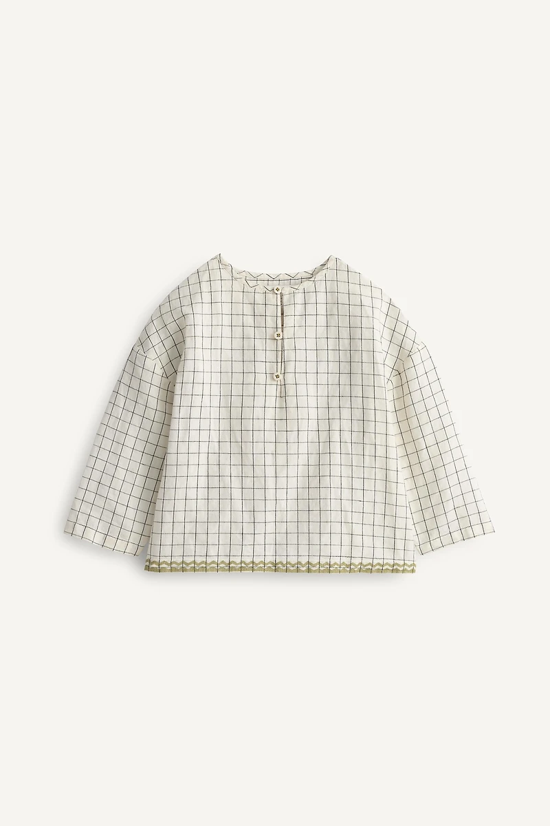 CONTRAST EMBROIDERED PLAID SHIRT LIMITED EDITION