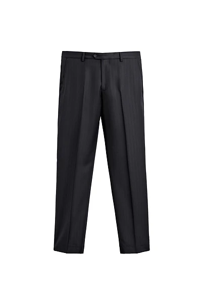 100% WOOL PINSTRIPE SUIT PANTS