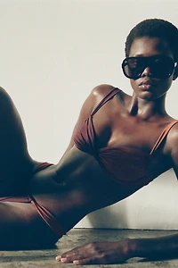 COMBINED SIDE RUCHED BIKINI TOP