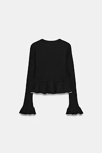 SOFT RUFFLED CARDIGAN