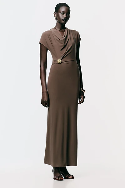 DRAPED DRESS WITH HARDWARE