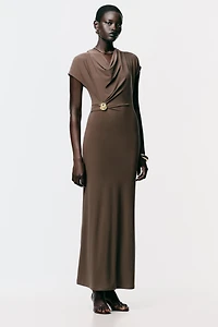 DRAPED DRESS WITH HARDWARE