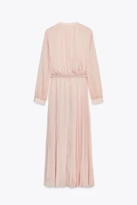 ROBE MIDI PLISSÉE CEINTURE