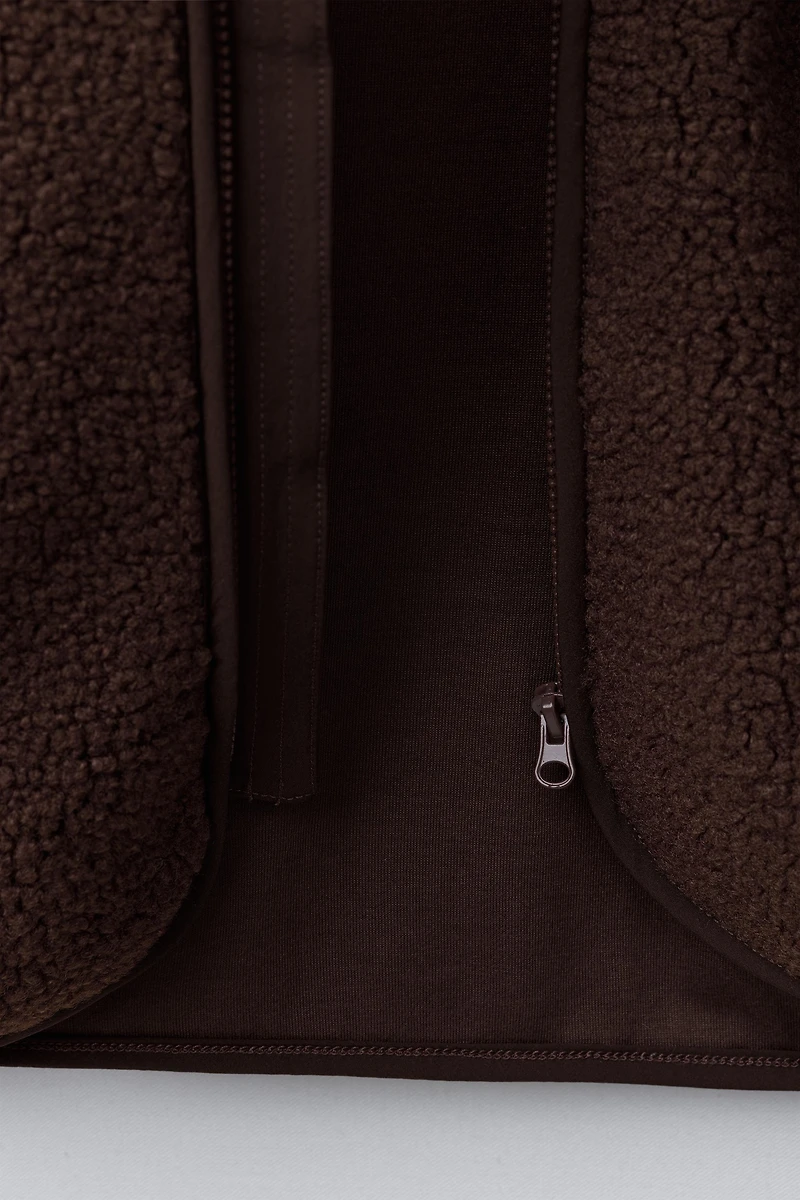 FAUX SHEARLING JACKET WITH WELT POCKETS