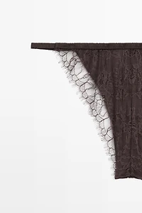 Polka dot briefs with lace detail