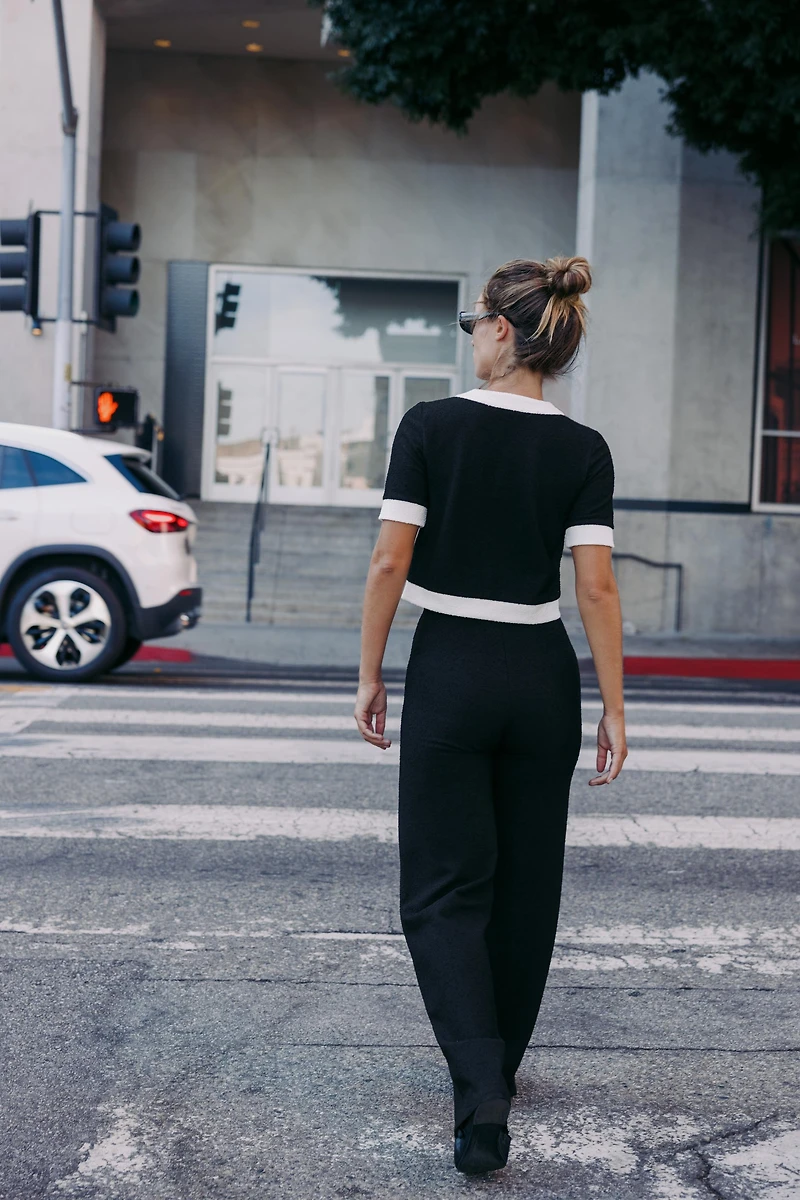 PANTALON BOUCLÉ CONTRASTE