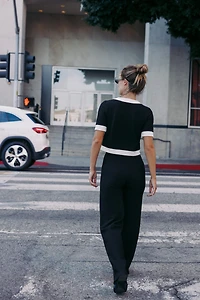 PANTALON BOUCLÉ CONTRASTE