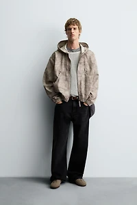 VESTE DÉLAVÉE À CAPUCHE