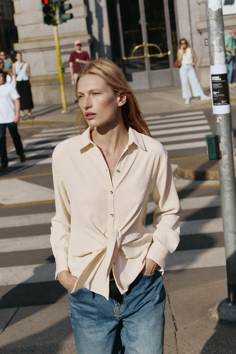 KNOTTED WAIST SHIRT