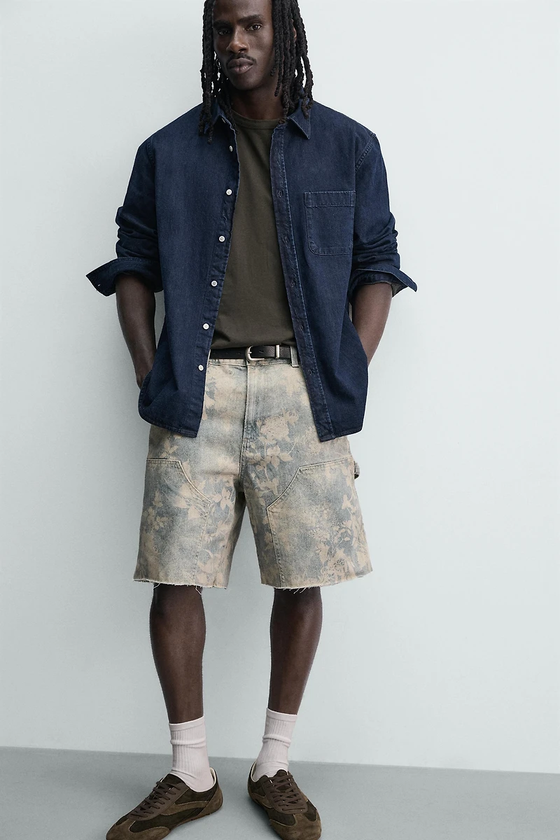 FLORAL PRINT CARPENTER POCKET SHORTS
