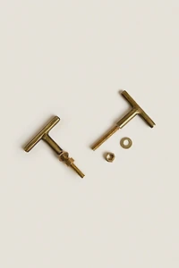 SET OF GOLD METALLIC KNOBS (SET OF 2