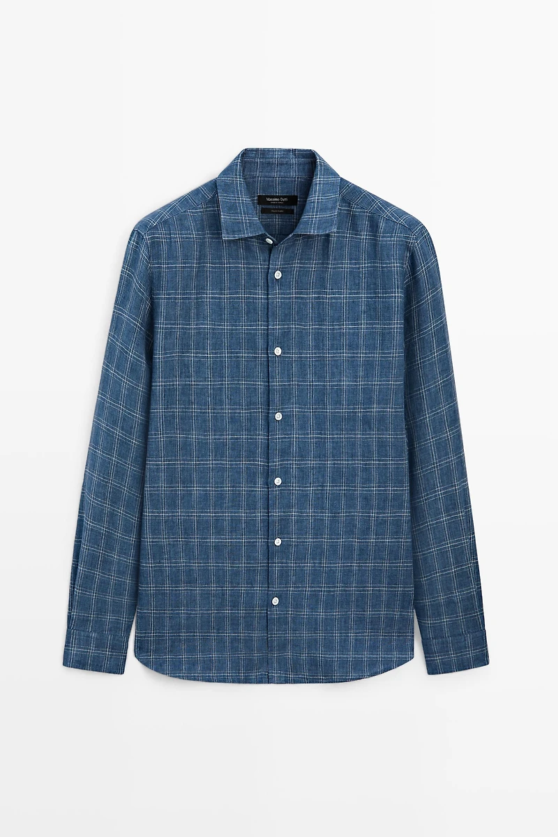 Chemise carreaux 100 % lin