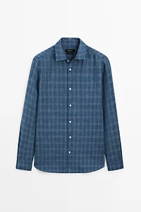 Chemise carreaux 100 % lin