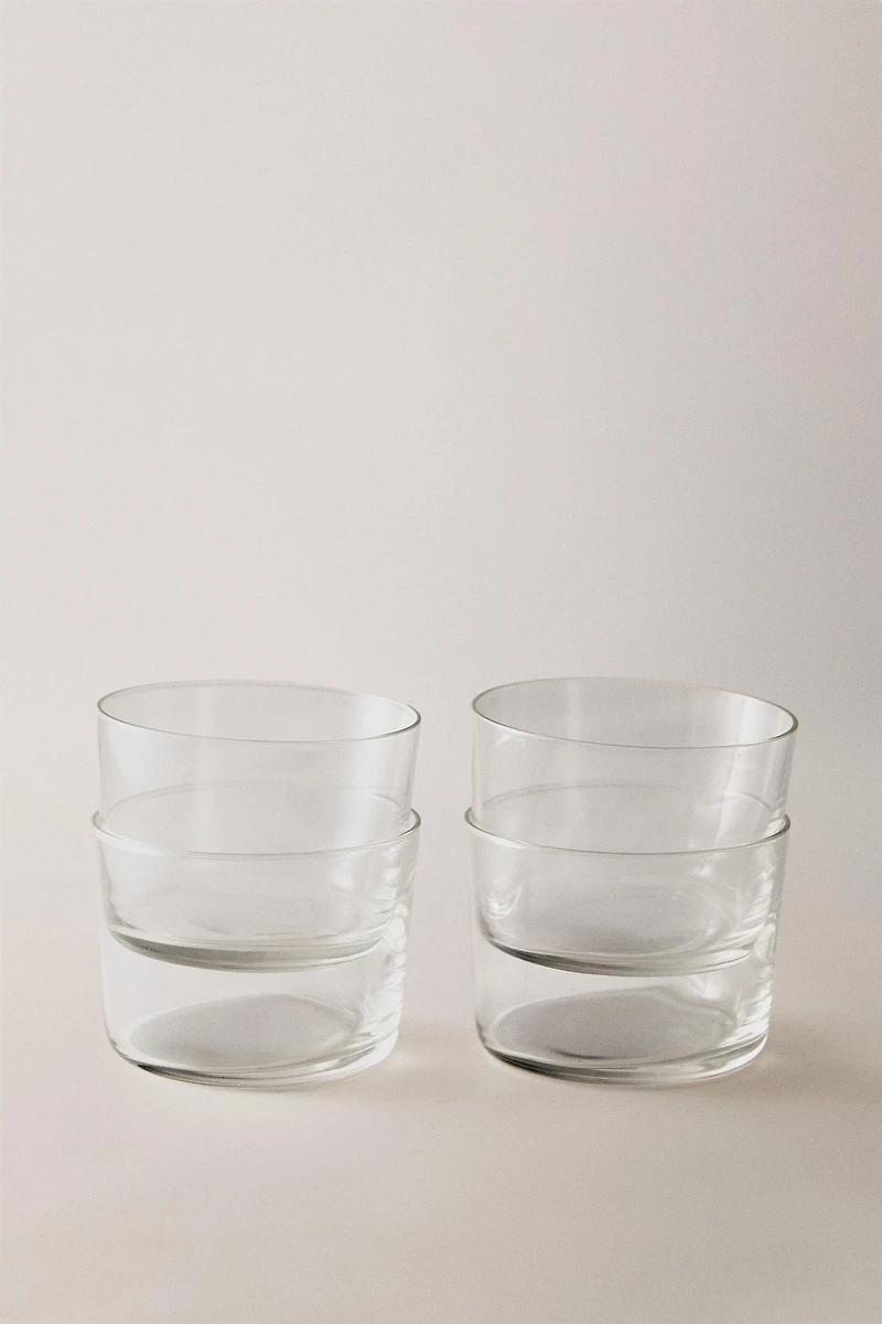 SET OF SHORT GLASS TUMBLERS (SET OF 4)