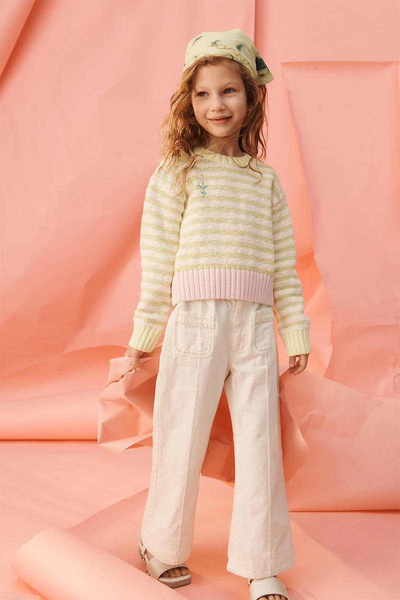 LIMITED EDITION FLORAL EMBROIDERED STRIPED KNIT JUMPER