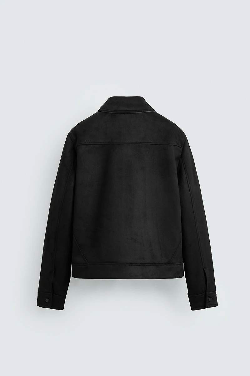 FAUX SUEDE REGULAR FIT JACKET