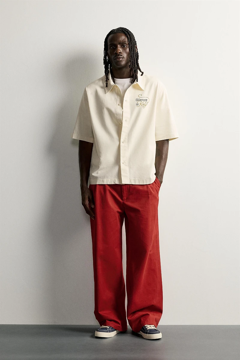RELAXED FIT CHERRY PRINT SHIRT