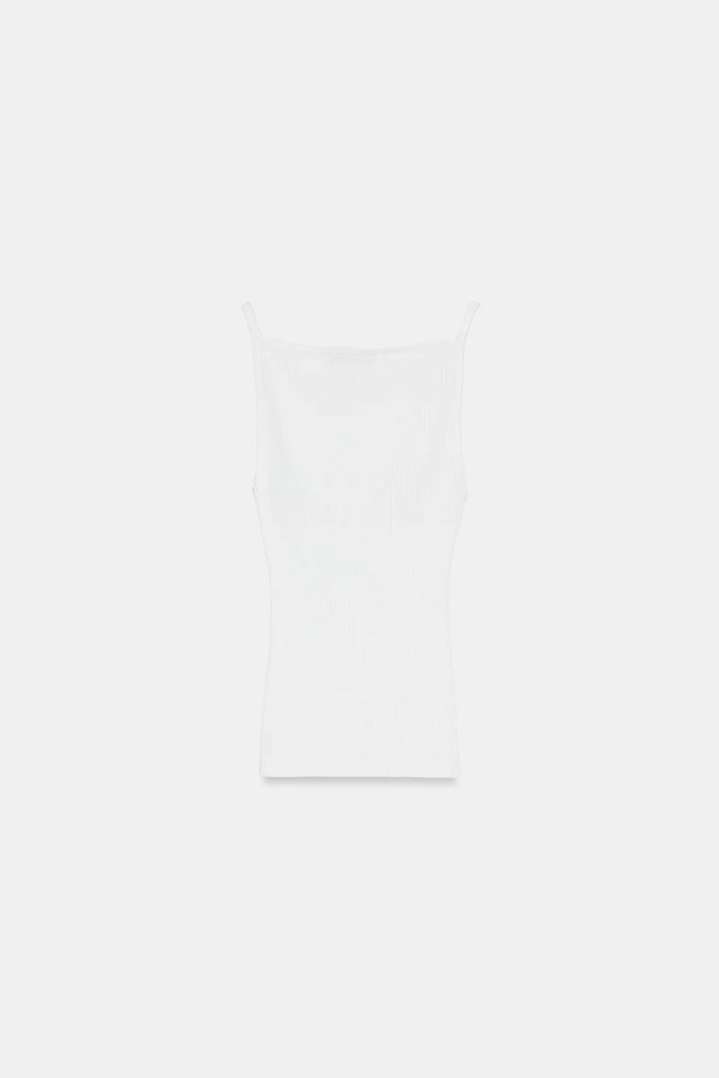 TOP HALTER EN MAILLE CÔTELÉE