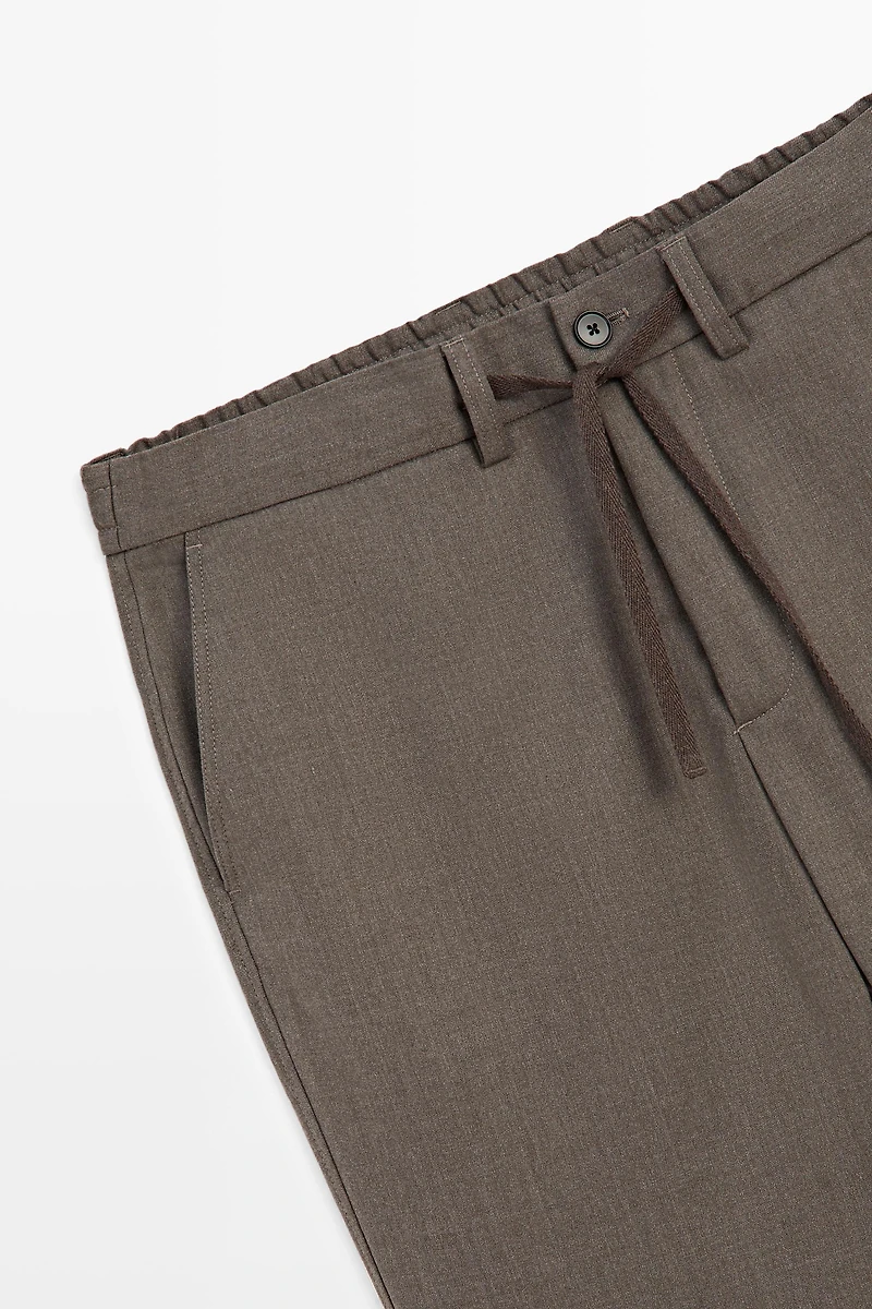 Wool-blend coordinating pants