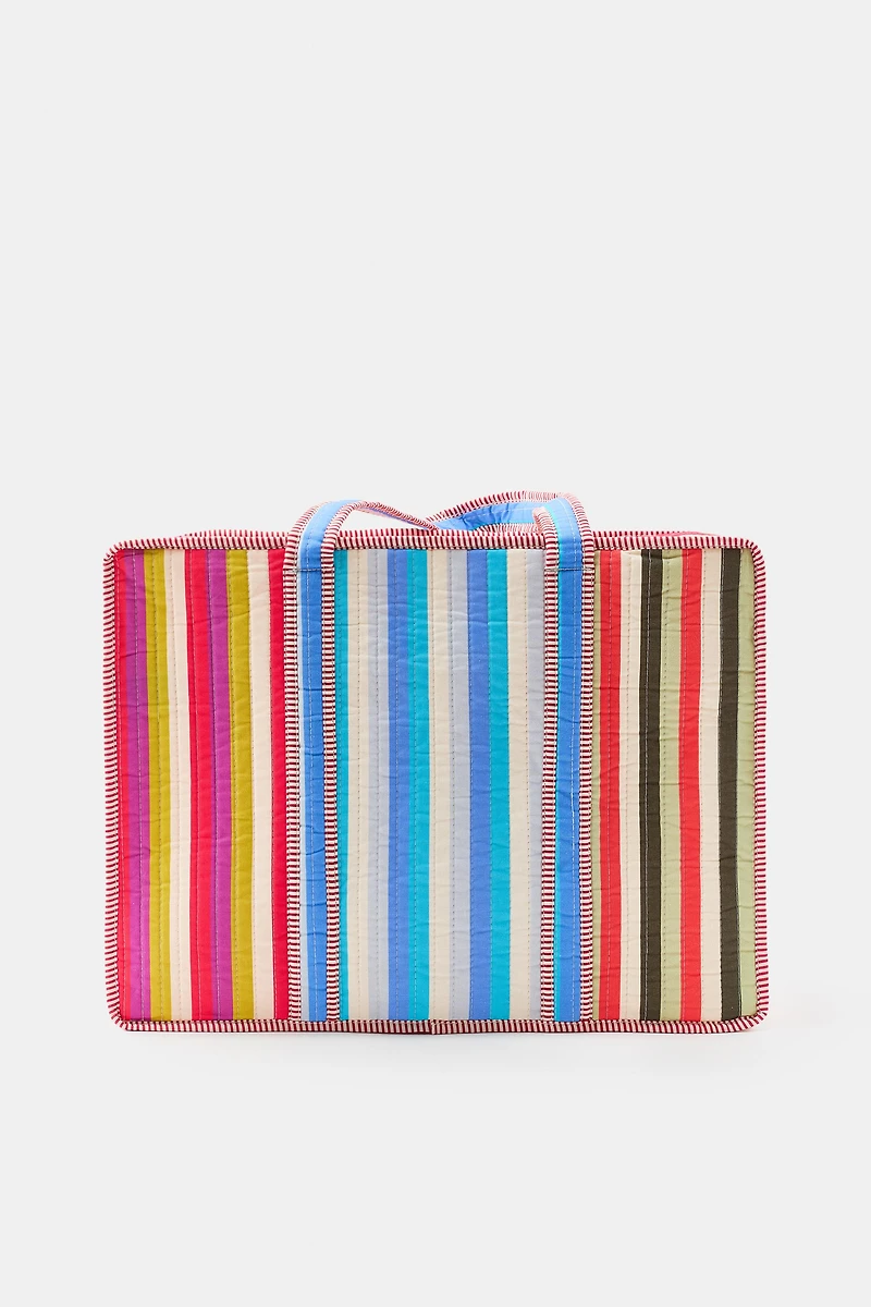 FLORAL STRIPE QUILTED BAG