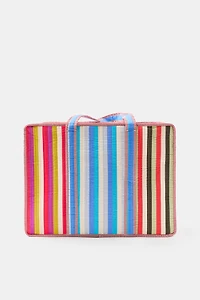 FLORAL STRIPE QUILTED BAG