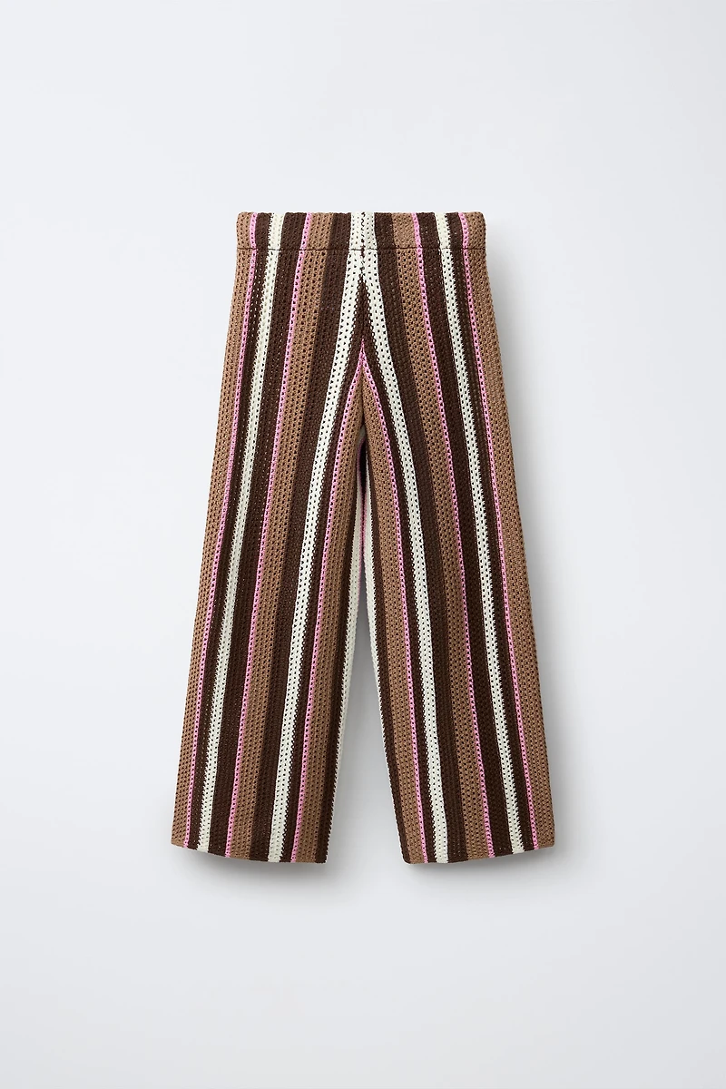PANTALON EN MAILLE À RAYURES