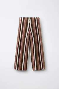 PANTALON EN MAILLE À RAYURES