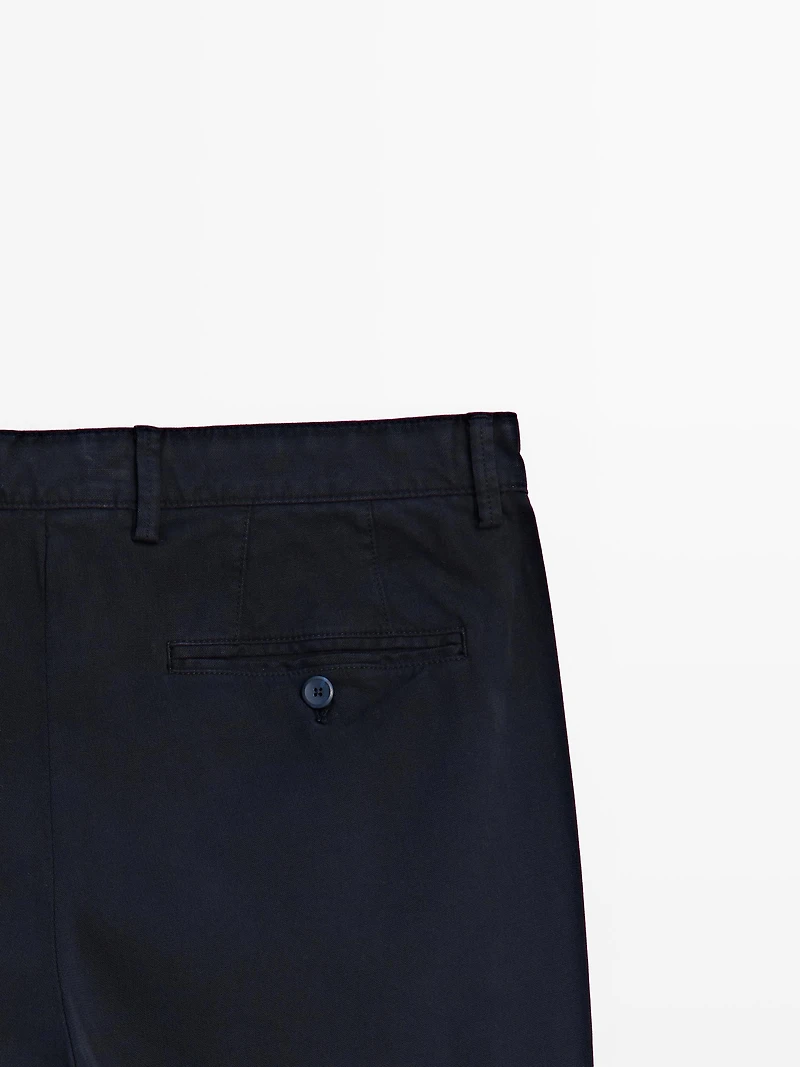 Slim-fit micro-textured trousers